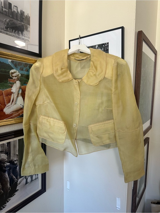 Dolce & Gabbana Jackets & Blazers - Dolce & Gabbana 100% Silk Organza Cropped Jacket - Sheer Butter Yellow FW08